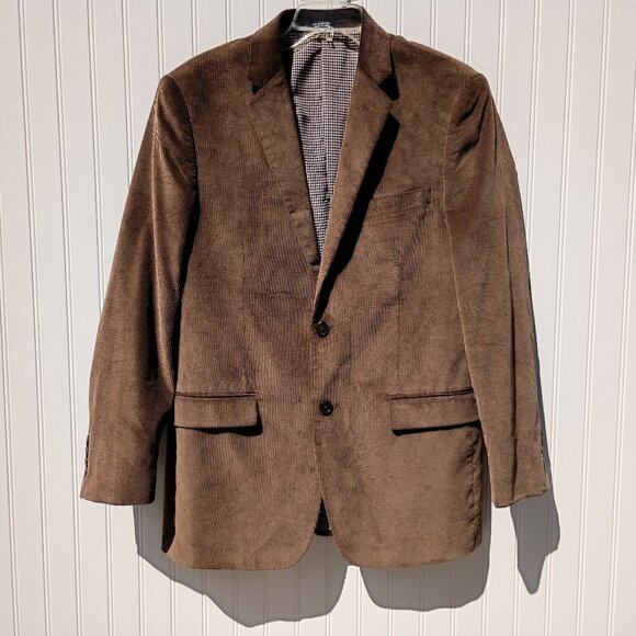 SADDLEBRED Corduroy Blazer Mens 38R Dark Brown Jacket Sport Coat Two Button - Picture 1 of 16